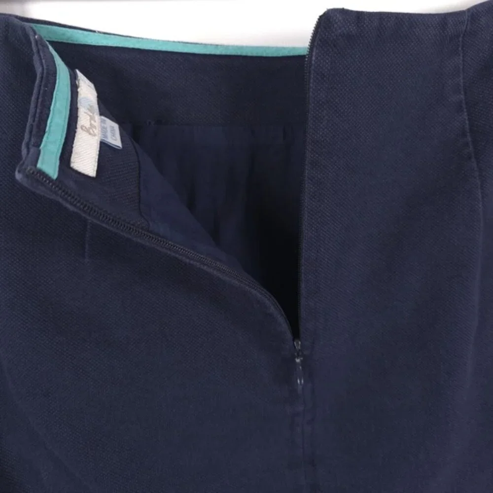 Boden Women’s Mini Skirt Navy Textured Cotton Back‎ Zip A-Line WG528 Size 6R